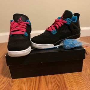 Jordan Retro 4 IV Youth GS SZ 5 Black Pink Blue
